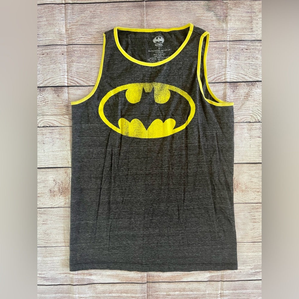 men’s medium batman grey logo tank top